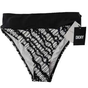 DKNY Black High Waist Bikini Bottoms